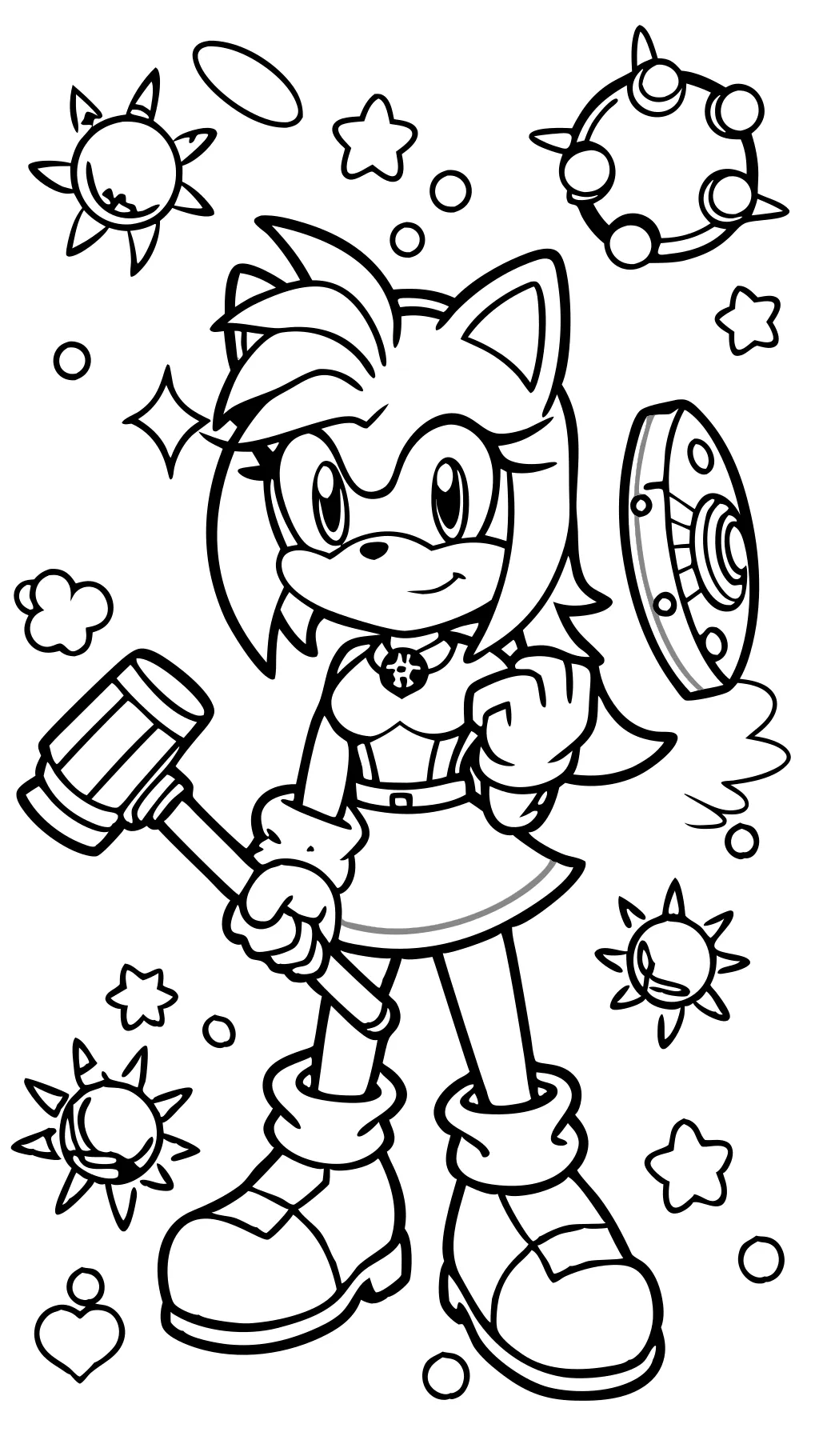 amy sonic coloring page